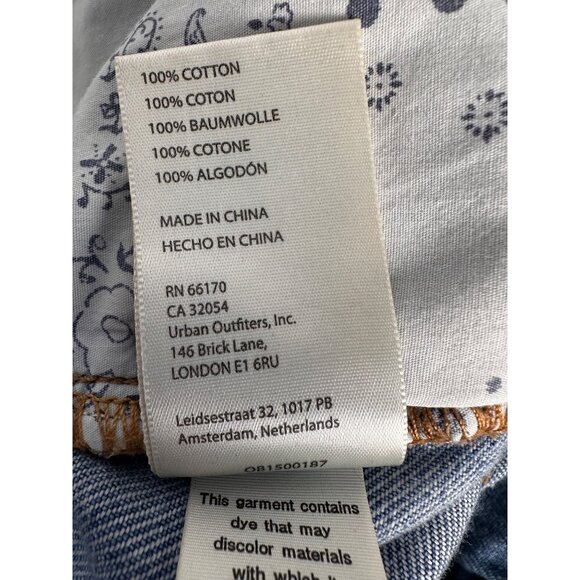 Free People Western Denim Shorts Size 28 Adjustable Waist Cowgirl Boho Country - Picture 11 of 11